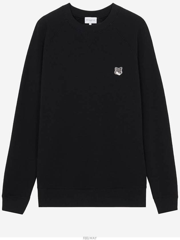 Grey Fox Head Patch Classic Sweatshirt Black - MAISON KITSUNE - BALAAN 2