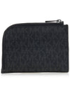 Hudson Logo 2-in-1 Canvas Card Wallet Black - MICHAEL KORS - BALAAN 5