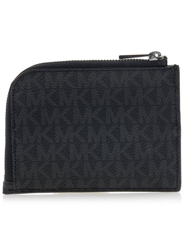 Hudson Logo 2-in-1 Canvas Card Wallet Black - MICHAEL KORS - BALAAN 5