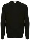 Men's Crewneck Cashmere Knit Top Black - SAINT LAURENT - BALAAN 2