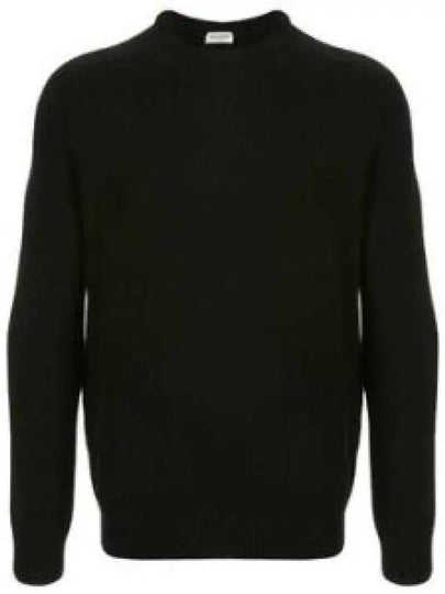 Men's Crewneck Cashmere Knit Top Black - SAINT LAURENT - BALAAN 2