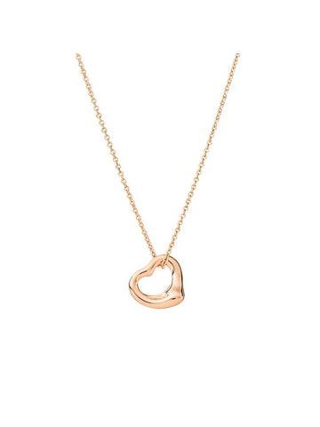 Elsa Peretti Open Heart Pendant Necklace Rose Gold - TIFFANY & CO. - BALAAN.