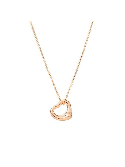 Elsa Peretti Open Heart Pendant Necklace Rose Gold - TIFFANY & CO. - BALAAN.