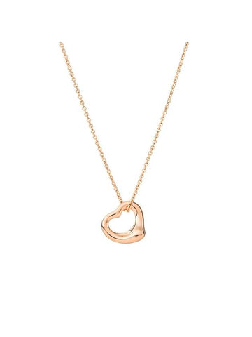 Elsa Peretti Open Heart Pendant Necklace Rose Gold - TIFFANY & CO. - BALAAN 1