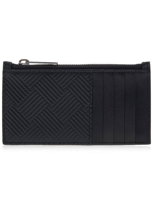Weaving Pattern Zipper Card Wallet Black - BOTTEGA VENETA - BALAAN 2