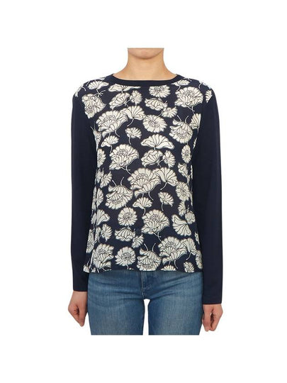 Calamai Print Long Sleeve T-shirt Navy - MAX MARA - BALAAN 2