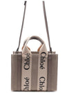 Woody Small Canvas Tote Bag Musk Grey - CHLOE - BALAAN 5