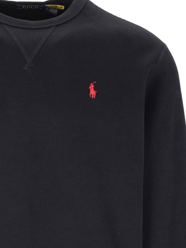 Embroidered Logo Pony Crew Neck Sweatshirt Black - POLO RALPH LAUREN - BALAAN 3