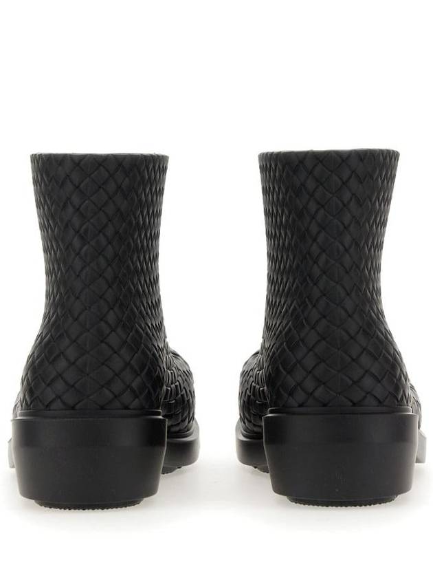 Fireman Intrecciato Leather Ankle Boots Black - BOTTEGA VENETA - BALAAN 4