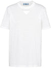 PRADA triangle logo short sleeve t-shirt white 35838Y 11CD F0009 S 231 - PRADA - BALAAN