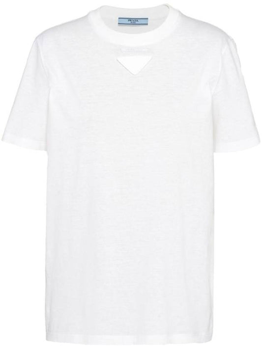 PRADA triangle logo short sleeve t-shirt white 35838Y 11CD F0009 S 231 - PRADA - BALAAN