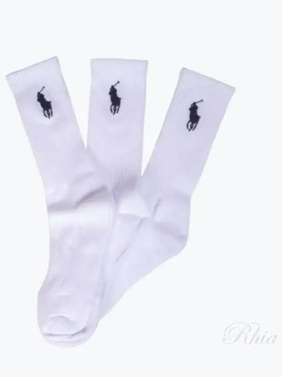 Big Pony Motif Socks 3 Pack Set White - POLO RALPH LAUREN - BALAAN 2