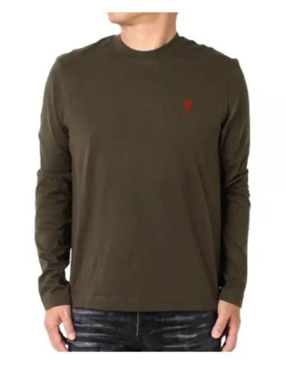 De Coeur Regular Fit Long Sleeve T-Shirt Brown - AMI - BALAAN 2