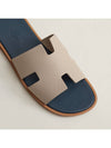 Izmir Leather Slippers Navy Ivory - HERMES - BALAAN 6