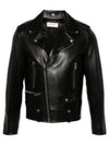 Classic Motorcycle Jacket in Lambskin Black - SAINT LAURENT - BALAAN 2