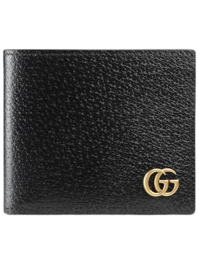 GG Marmont Leather Bi Fold Wallet Black Gold - GUCCI - BALAAN 2