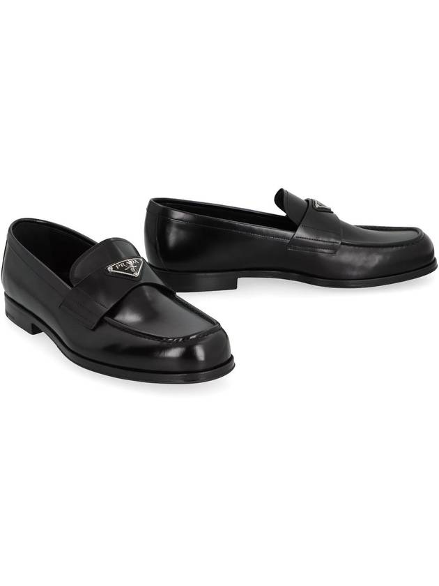 Brushed Leather Loafers Black - PRADA - BALAAN 4