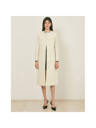 Elena Round Trimming Coat (AW Hainsworth) Ivory - AME - BALAAN 1