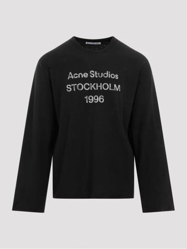 Stamp Logo Long Sleeve T-Shirt Faded Black - ACNE STUDIOS - BALAAN 4