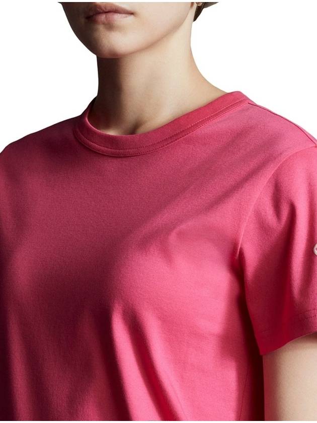 Logo Accent Short Sleeve T-Shirt Pink - MONCLER - BALAAN 5