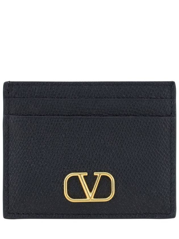 V Logo Signature Card Wallet Black - VALENTINO - BALAAN 2