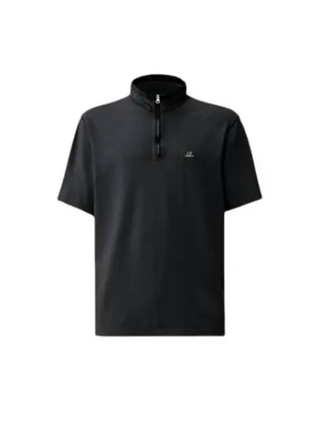 Logo Patch Pique Polo Shirt Black - CP COMPANY - BALAAN 2