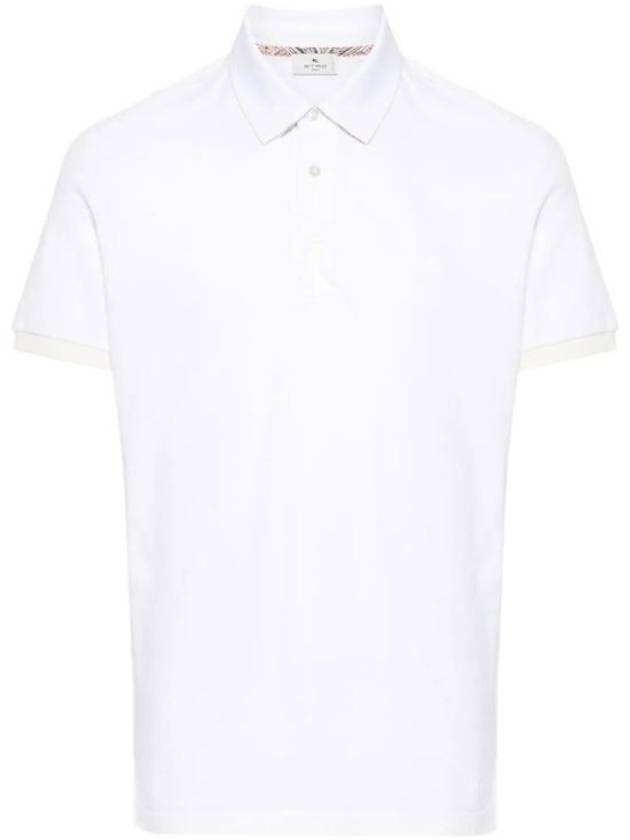 Embroidered Pegaso Polo Shirt White - ETRO - BALAAN 1