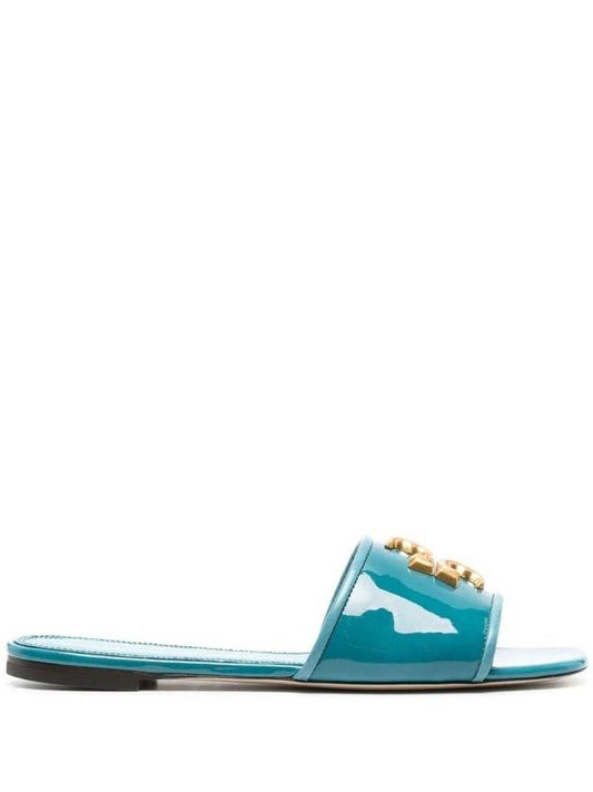 Eleanor Logo Decorated Slide Sandals Bayberry Blue - TORY BURCH - BALAAN 1