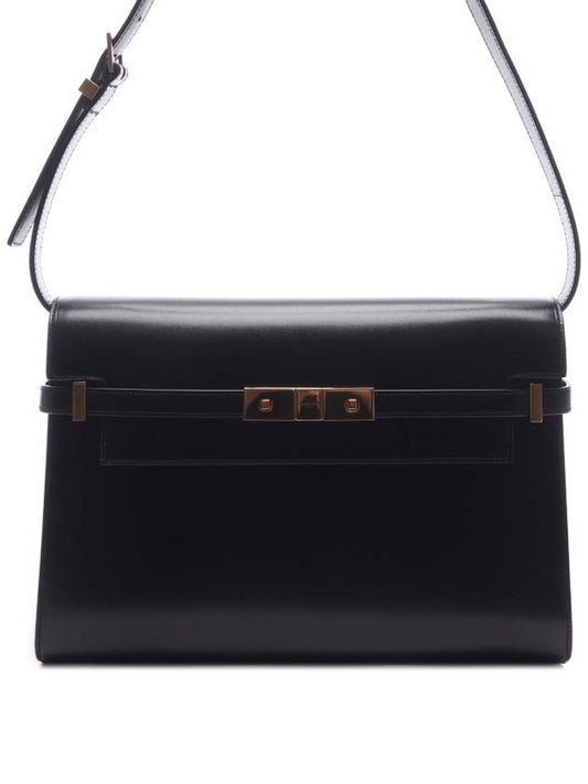 Manhattan Leather Shoulder Bag Black - SAINT LAURENT - BALAAN 2