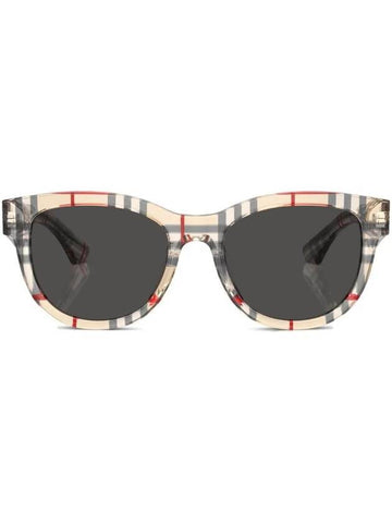 Eyewear Check Frame Sunglasses Beige - BURBERRY - BALAAN 1