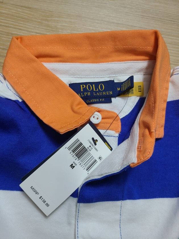 Block Stripe Classic Fit Polo Shirt Blue - POLO RALPH LAUREN - BALAAN 8