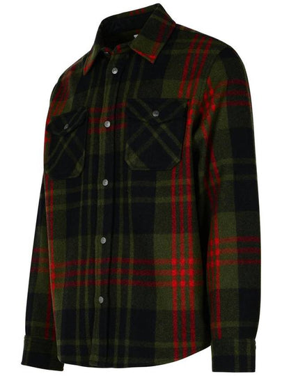 Woolrich 'Alaskan' Green Wool Blend Shirt - WOOLRICH - BALAAN 2