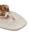 Jeweled Miller Flip Flop Sandals White - TORY BURCH - BALAAN.