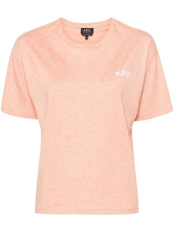 New Ava Logo Short Sleeve T-shirt Peach Rosa - A.P.C. - BALAAN 1