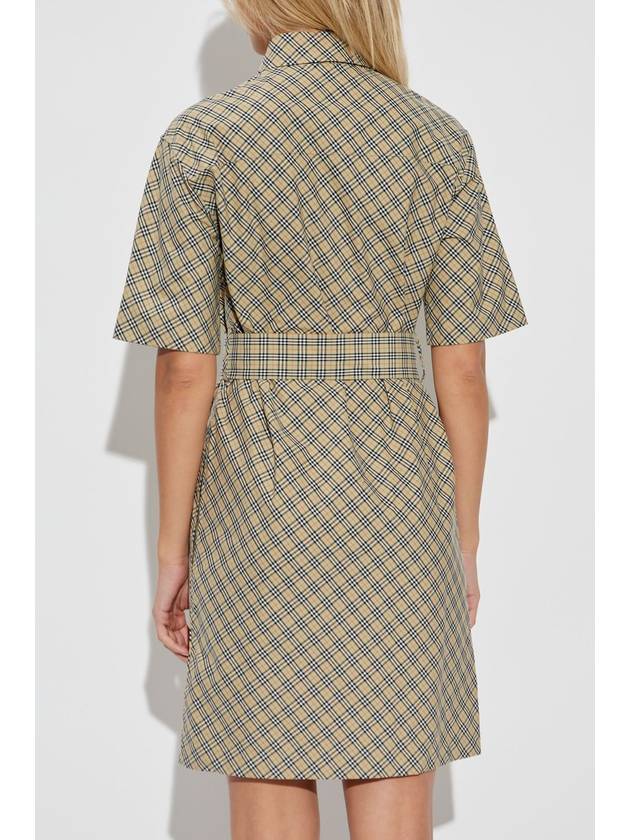 Burberry Dress With Check Pattern, Women's, Grey - BURBERRY - BALAAN 4