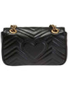 GG Marmont Matelasse Gold Chain Mini Cross Bag Black - GUCCI - BALAAN 4