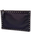 Men's Rockstud Fabric Clutch Bag Navy - VALENTINO - BALAAN 3