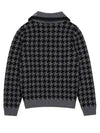 Women s houndstooth pattern half zip sweater 2314LXKW GREY - BLACK&WHITE - BALAAN 3