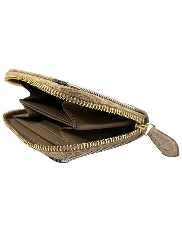 Check Zip Around Half Wallet Beige - BURBERRY - BALAAN 7