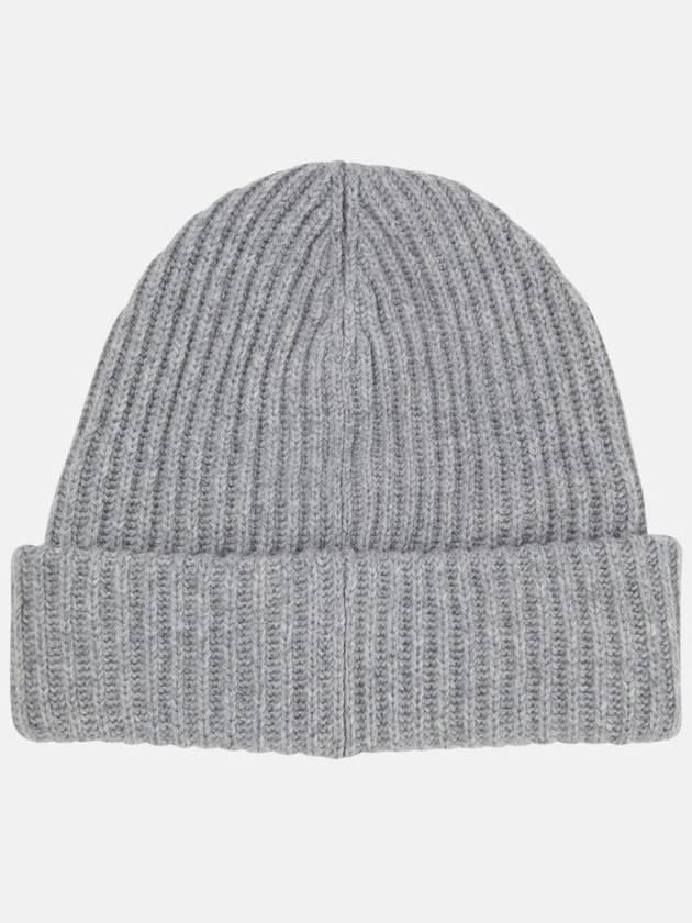 Logo Patch Knit Beanie Grey - GANNI - BALAAN 6