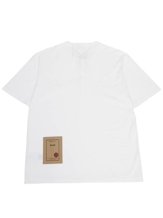 Men's Henry Neck Cotton Short Sleeve T-Shirt White - TEN C - BALAAN 3