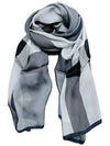 Mega Check Silk Long Muffler Gray - BURBERRY - BALAAN 1