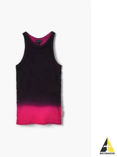 Ombre Grunge Spray Rib Tank BlackHot Pink MJTAM24007PIX - MARC JACOBS - BALAAN 1