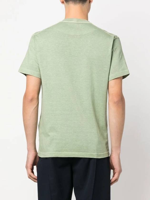 Pisato Effect Logo Patch Short Sleeve T-Shirt Green - STONE ISLAND - BALAAN 5