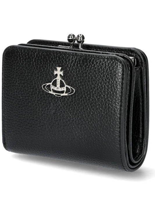 Re-Vegan Silver Logo Half Wallet Black - VIVIENNE WESTWOOD - BALAAN 2