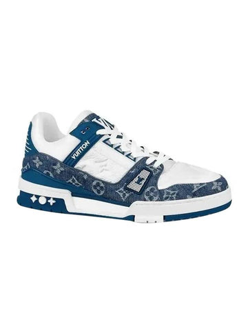 LV Monogram Low Top Sneakers Blue - LOUIS VUITTON - BALAAN 1