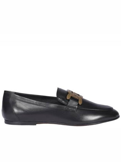 Kate Metal Logo Leather Loafers Black - TOD'S - BALAAN 2