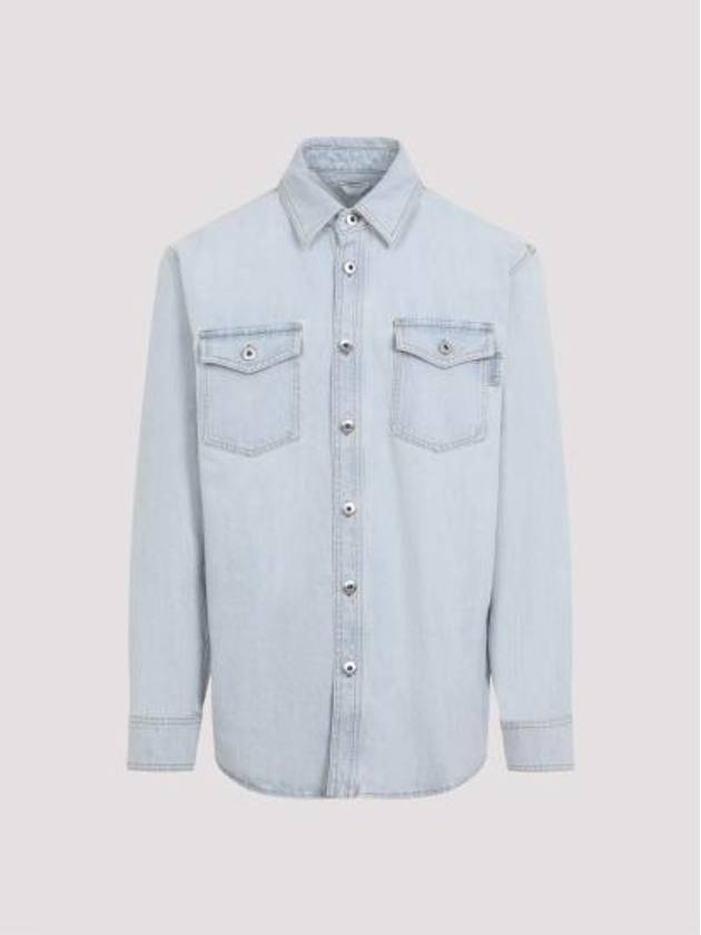 Extra Bleached Oversized Denim Long Sleeve Shirt Light Blue - BOTTEGA VENETA - BALAAN 1