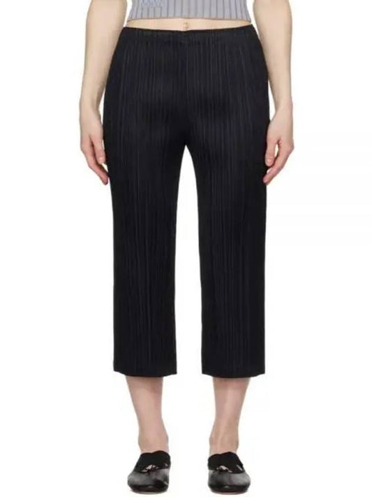 Pleated Basic Crop Pants Black - ISSEY MIYAKE - BALAAN 1