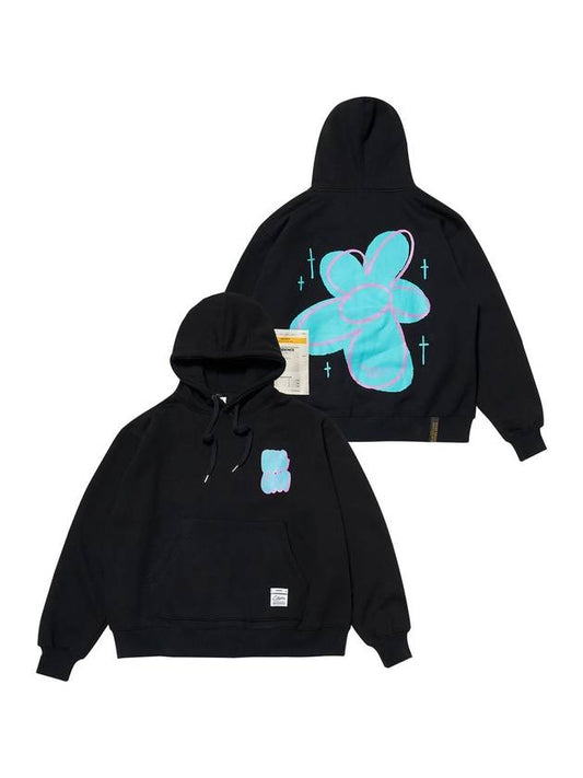 GRAFFITI FLOWER OVERSIZED HOODIE BLACK - STIGMA - BALAAN 1